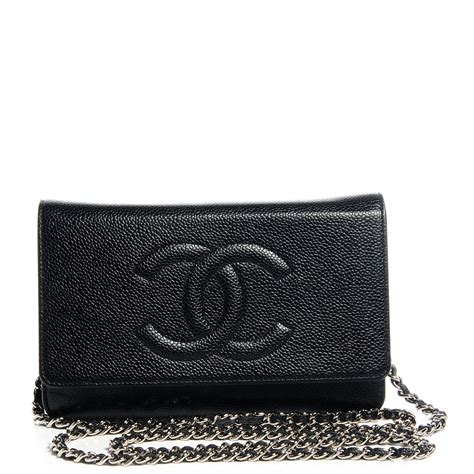 chanel caviar timeless cc wallet on chain woc black|CHANEL Caviar Timeless CC Wallet on Chain WOC Black.